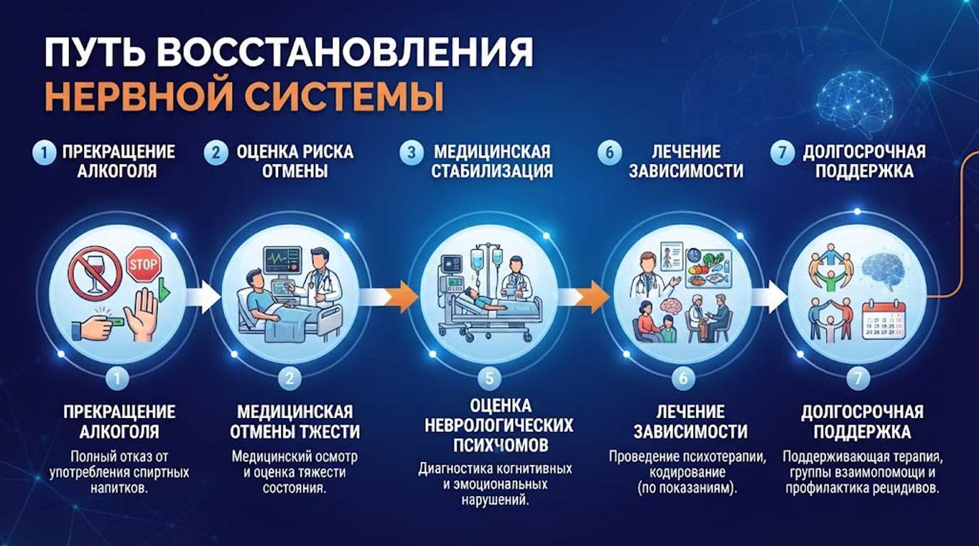 Инфографика Путь восстановления нервной системы
