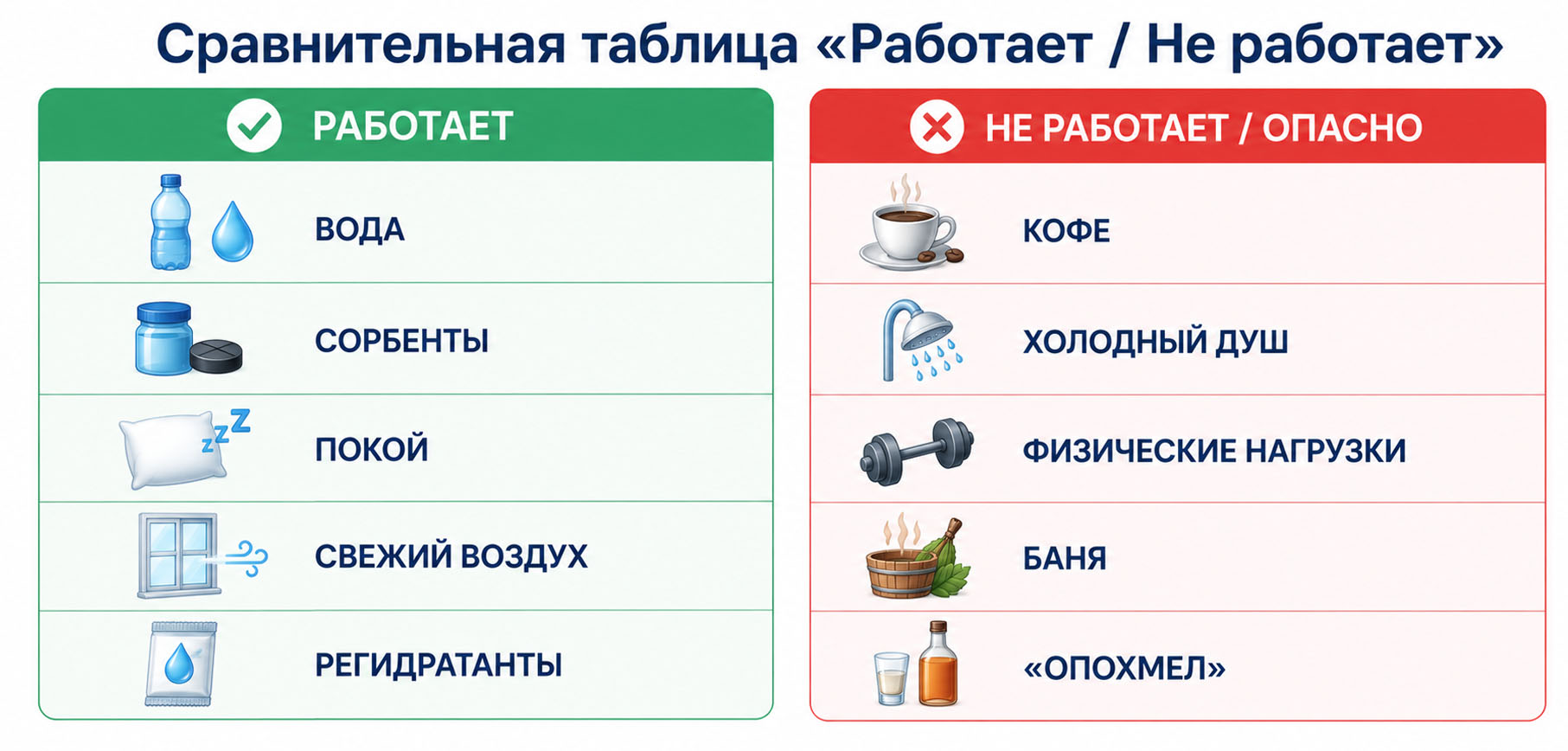 Инфографика как безопасно протрезветь